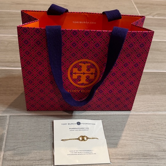 Tory Burch Foundation Gold Logo Bracelet